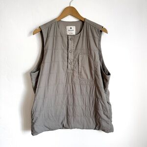 Snow‎ Peak Polartec Quilted Vest Mens L Gray Japan Outdoor Techwear